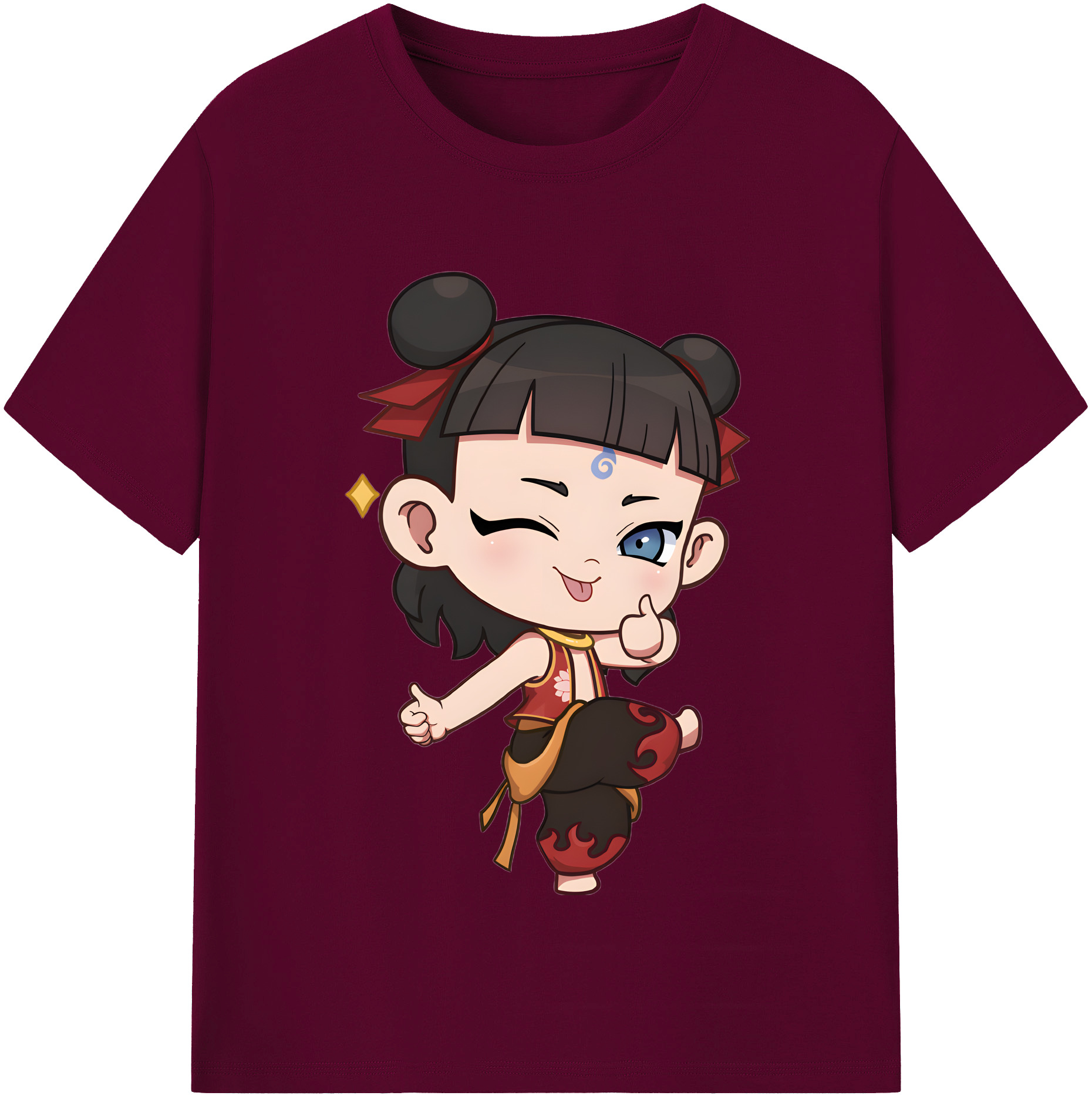 （画像用） Ne Zha 2 ナタ 魔童の大暴れ レディースカジュアルプリントTシャツ（綿100％）